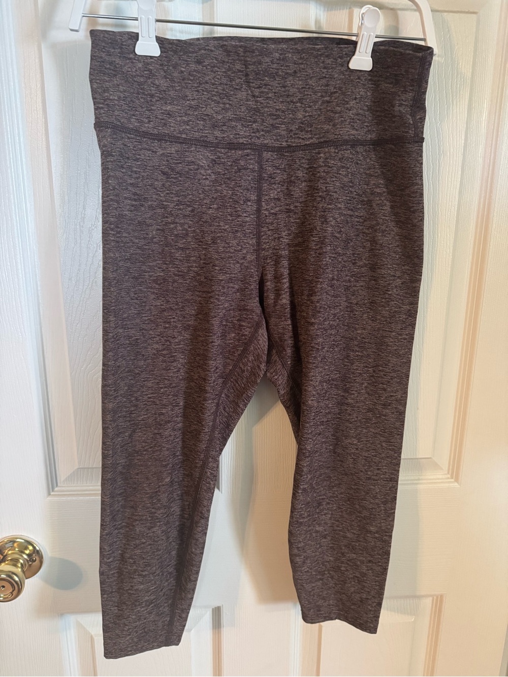 Peloton Heathered Brown High-Waist Capri Leggings
